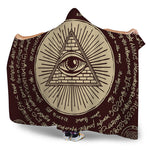 Illuminati Eye of Providence Symbol Print Hooded Blanket