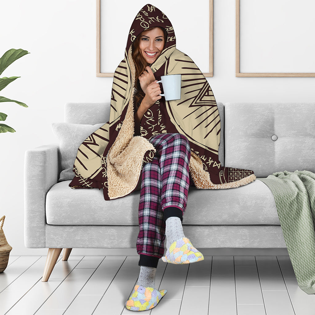 Illuminati Eye of Providence Symbol Print Hooded Blanket