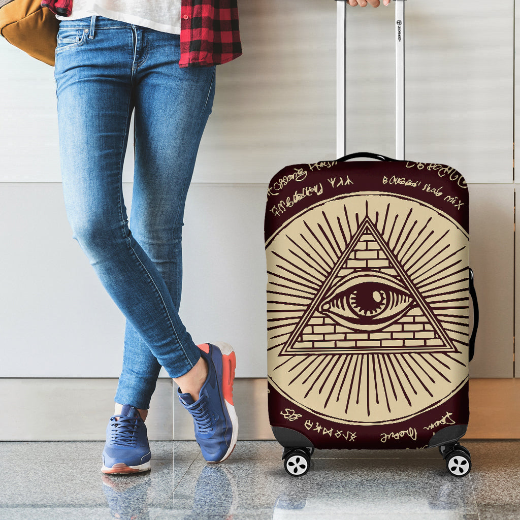 Illuminati Eye of Providence Symbol Print Luggage Cover