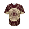 Eye of Providence Symbol Print Men's Baseball Jersey