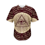 Illuminati Eye of Providence Symbol Print Men's Baseball Jersey