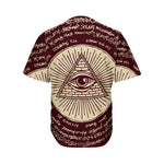 Illuminati Eye of Providence Symbol Print Men's Baseball Jersey