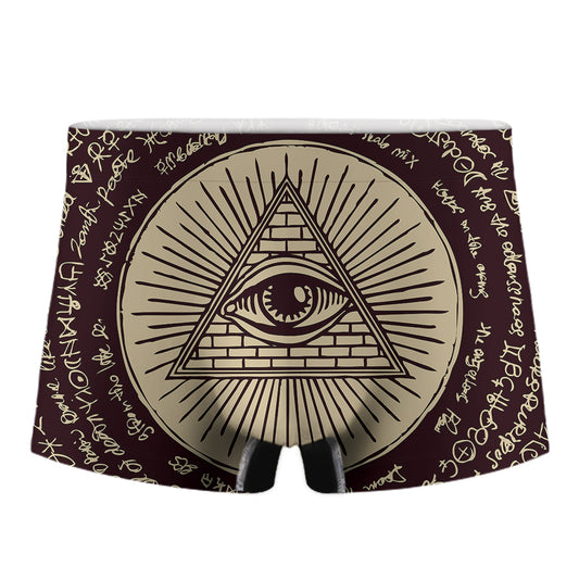 Illuminati Eye of Providence Symbol Print Men's Boxer Briefs