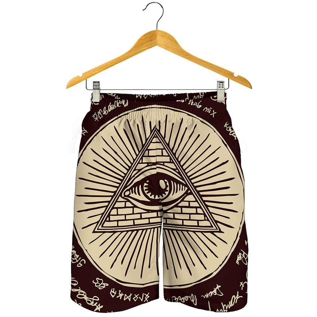 Illuminati Eye of Providence Symbol Print Men's Shorts