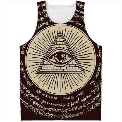 Illuminati Eye of Providence Symbol Print Men's Tank Top