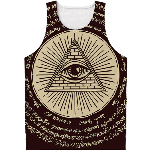 Illuminati Eye of Providence Symbol Print Men's Tank Top