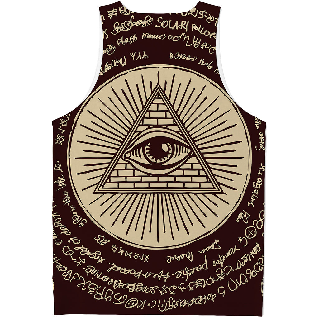 Illuminati Eye of Providence Symbol Print Men's Tank Top