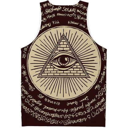 Illuminati Eye of Providence Symbol Print Men's Tank Top