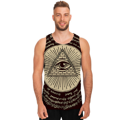 Illuminati Eye of Providence Symbol Print Men's Tank Top