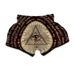 Illuminati Eye of Providence Symbol Print Muay Thai Boxing Shorts