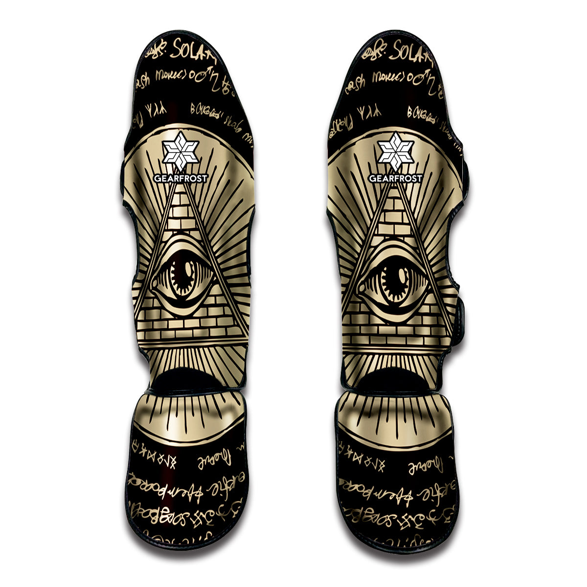 Illuminati Eye of Providence Symbol Print Muay Thai Shin Guard