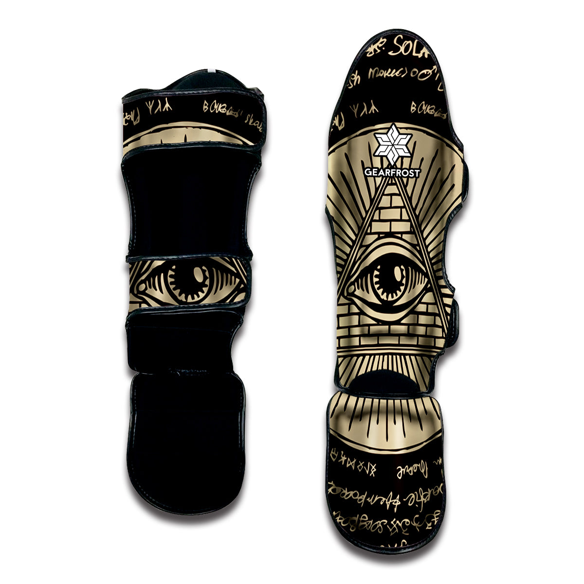 Illuminati Eye of Providence Symbol Print Muay Thai Shin Guard