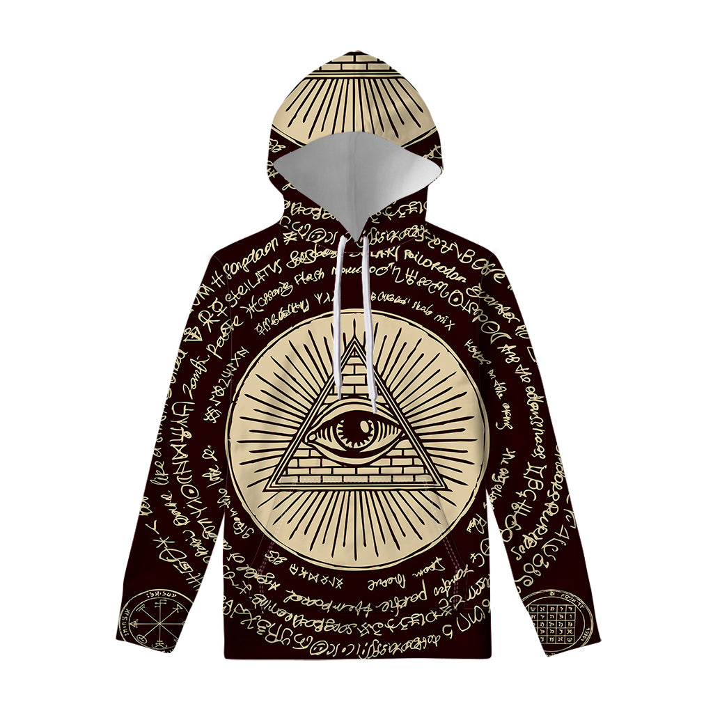 Illuminati Eye of Providence Symbol Print Pullover Hoodie