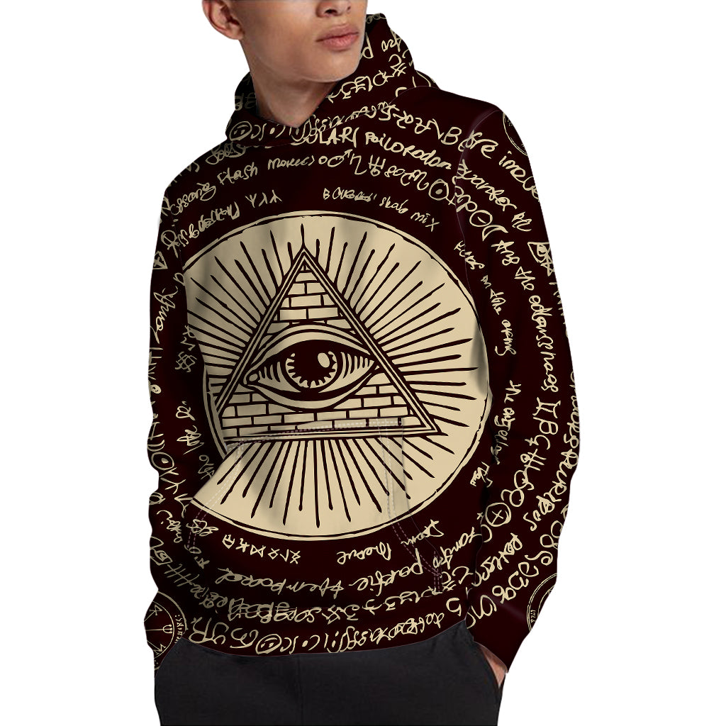 Illuminati Eye of Providence Symbol Print Pullover Hoodie