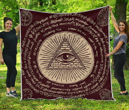 Illuminati Eye of Providence Symbol Print Quilt