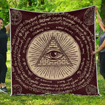 Illuminati Eye of Providence Symbol Print Quilt