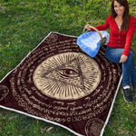 Illuminati Eye of Providence Symbol Print Quilt