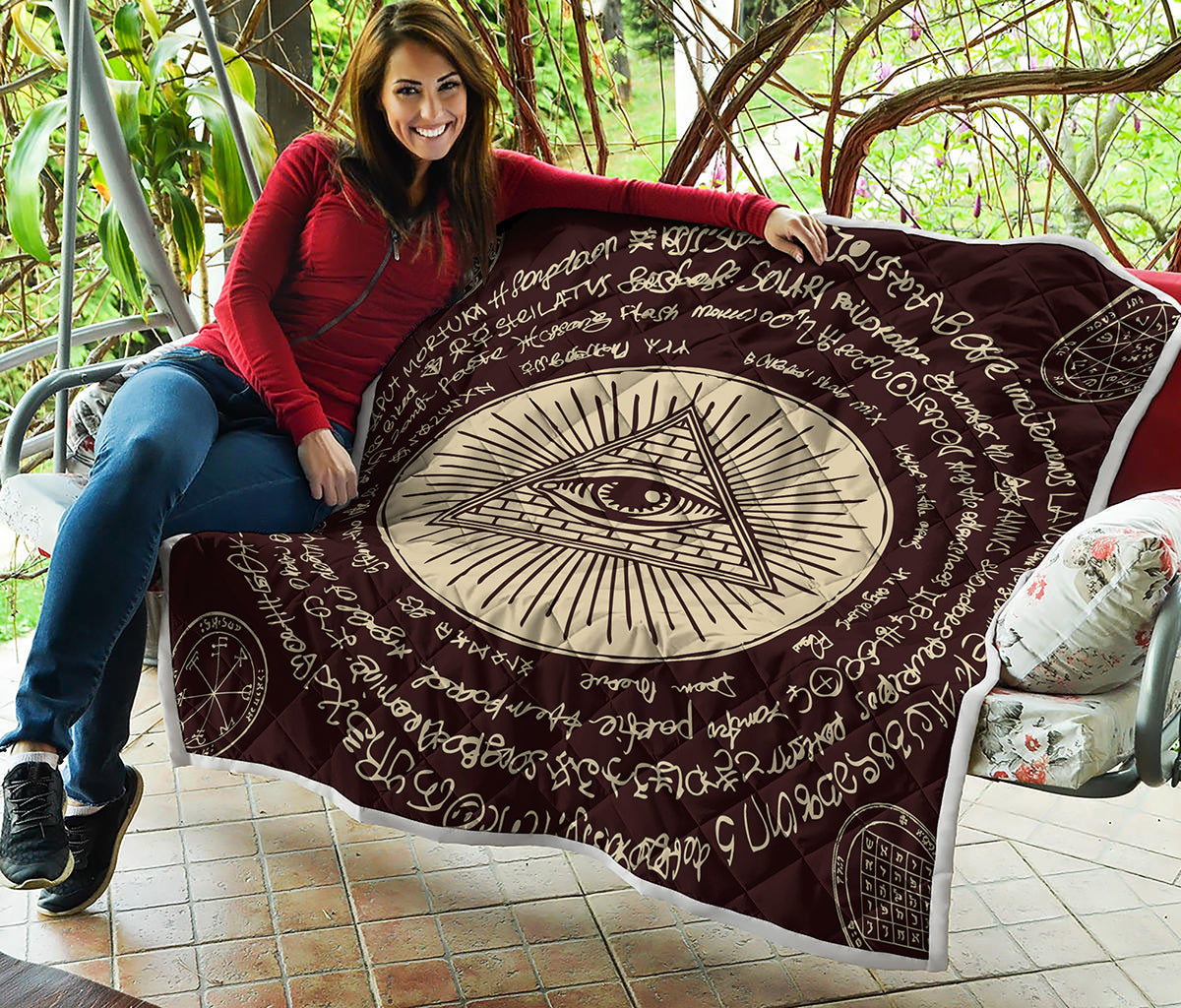 Illuminati Eye of Providence Symbol Print Quilt