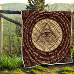 Illuminati Eye of Providence Symbol Print Quilt