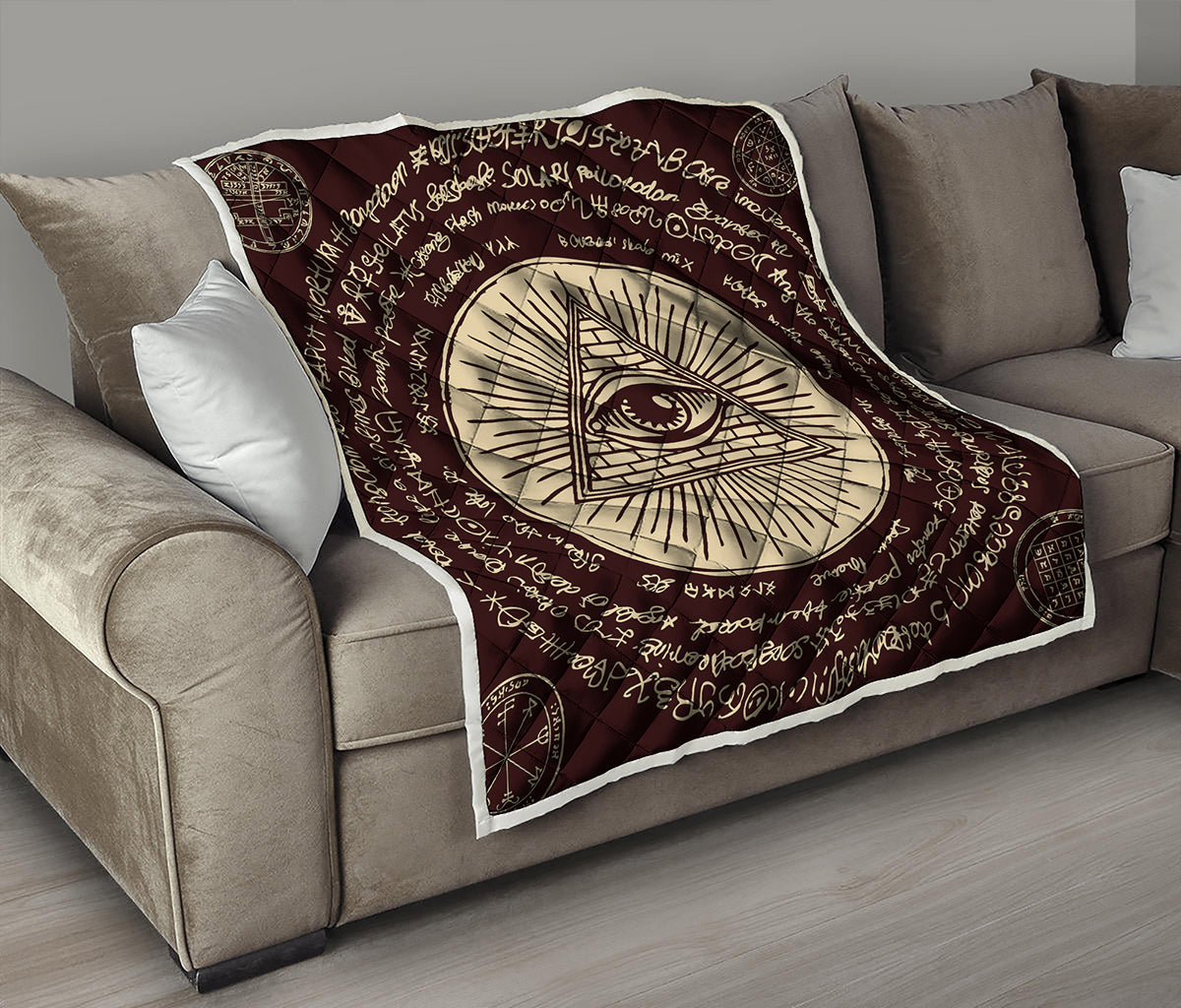 Illuminati Eye of Providence Symbol Print Quilt