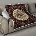 Illuminati Eye of Providence Symbol Print Quilt