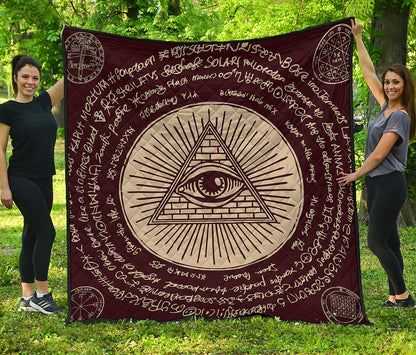 Illuminati Eye of Providence Symbol Print Quilt