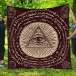 Illuminati Eye of Providence Symbol Print Quilt