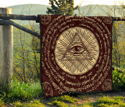 Illuminati Eye of Providence Symbol Print Quilt