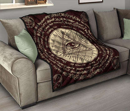Illuminati Eye of Providence Symbol Print Quilt