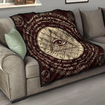 Illuminati Eye of Providence Symbol Print Quilt