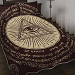 Illuminati Eye of Providence Symbol Print Quilt Bed Set