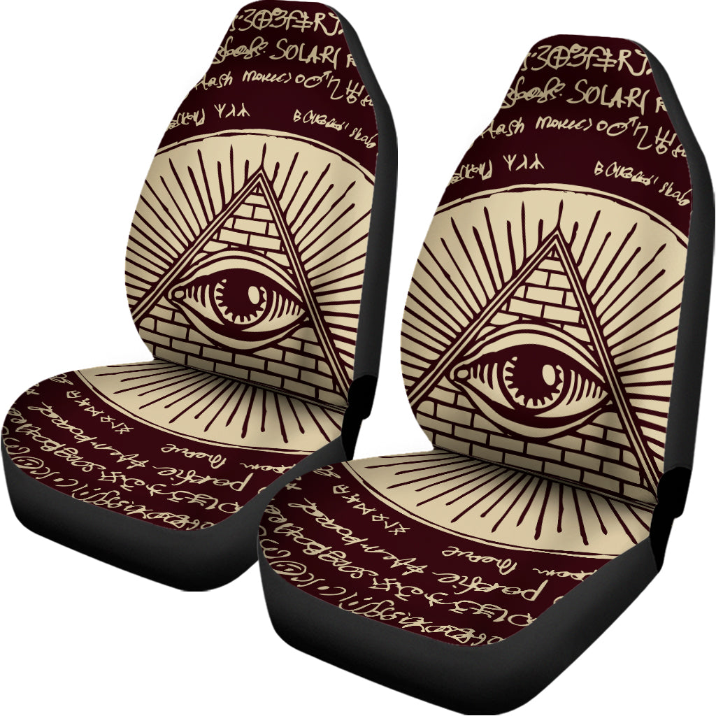 Illuminati Eye of Providence Symbol Print Universal Fit Car Seat Covers