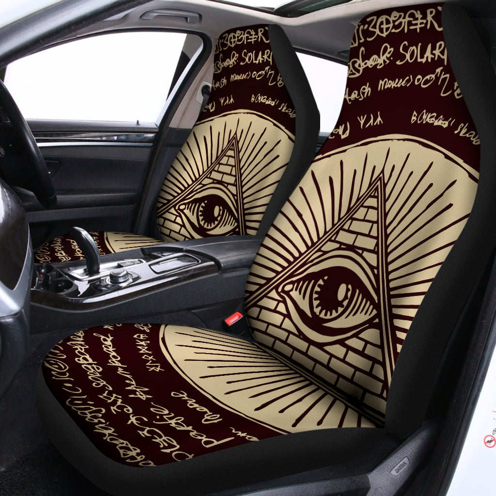 Illuminati Eye of Providence Symbol Print Universal Fit Car Seat Covers