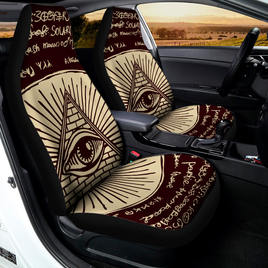 Illuminati Eye of Providence Symbol Print Universal Fit Car Seat Covers