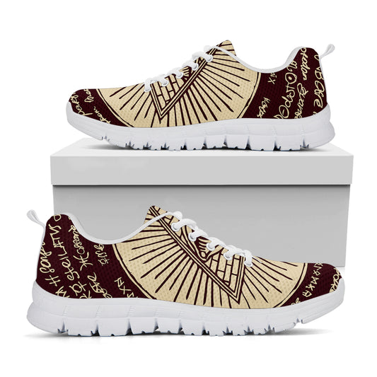 Illuminati Eye of Providence Symbol Print White Sneakers