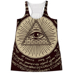 Illuminati Eye of Providence Symbol Print Women's Racerback Tank Top