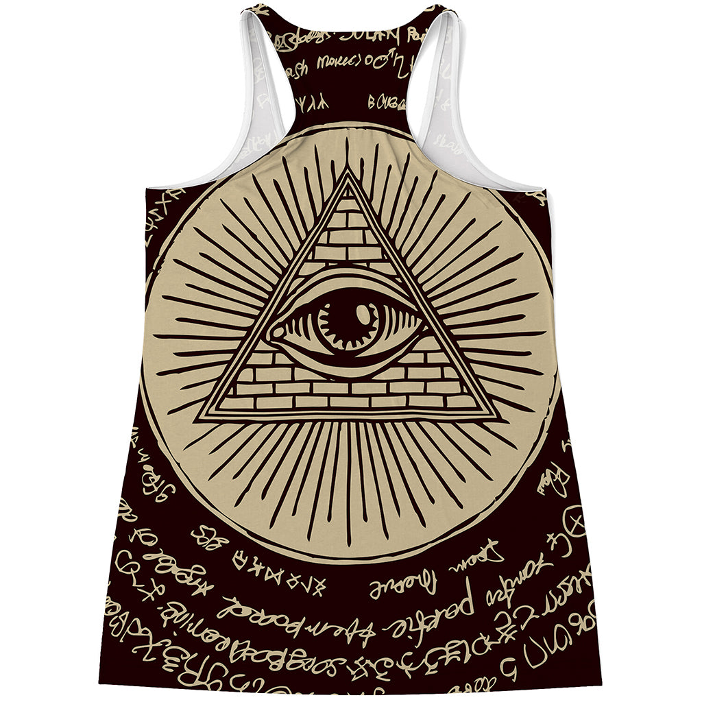 Illuminati Eye of Providence Symbol Print Women's Racerback Tank Top