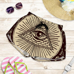 Illuminati Eye of Providence Symbol Print Women's Shorts