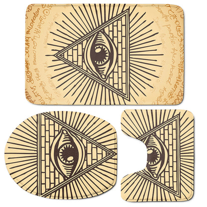 Illuminati Eye Print 3 Piece Bath Mat Set