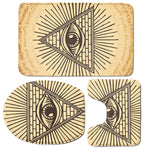 Illuminati Eye Print 3 Piece Bath Mat Set