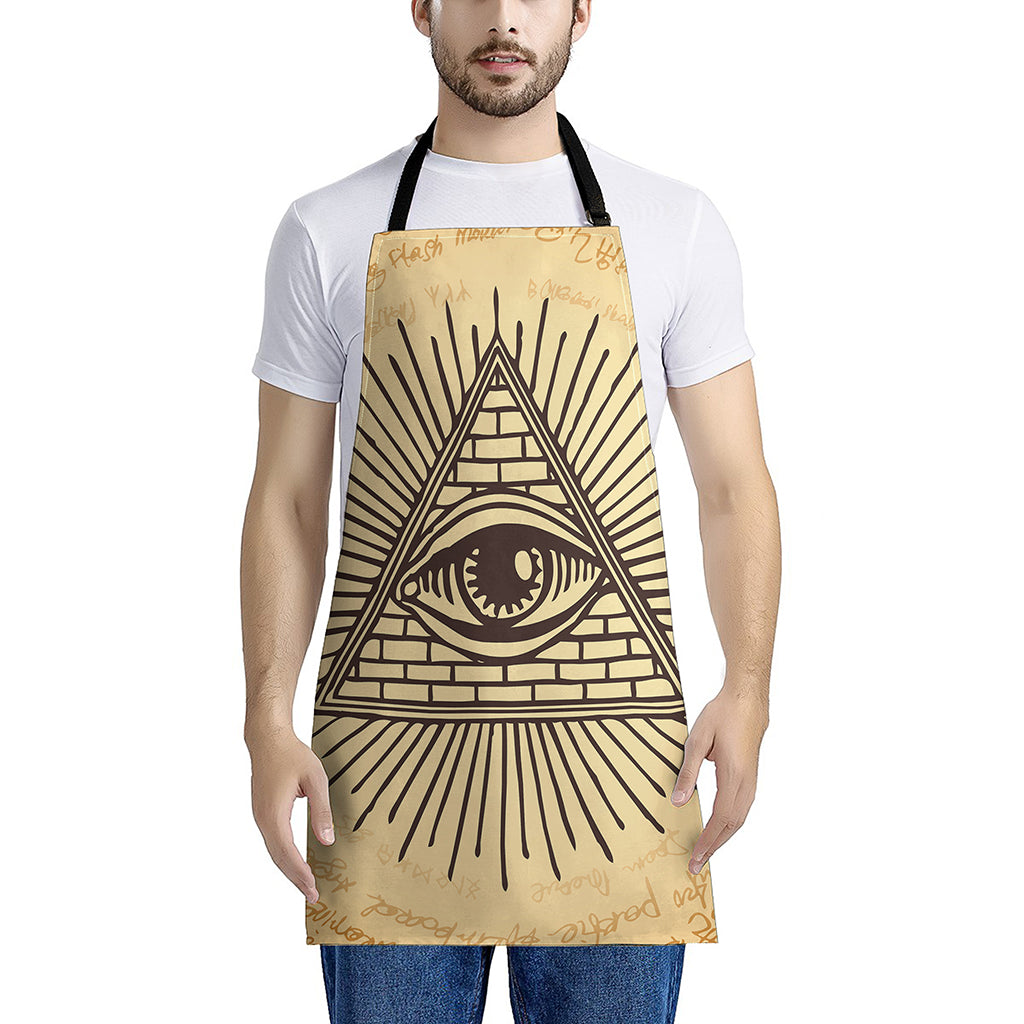 Illuminati Eye Print Apron
