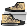 Illuminati Eye Print Black High Top Sneakers