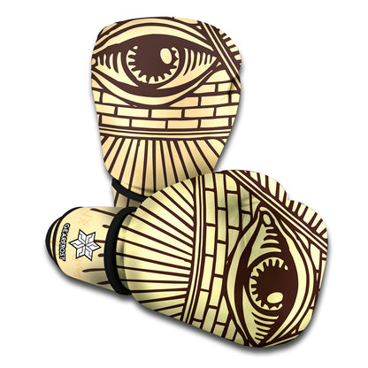 Illuminati Eye Print Boxing Gloves