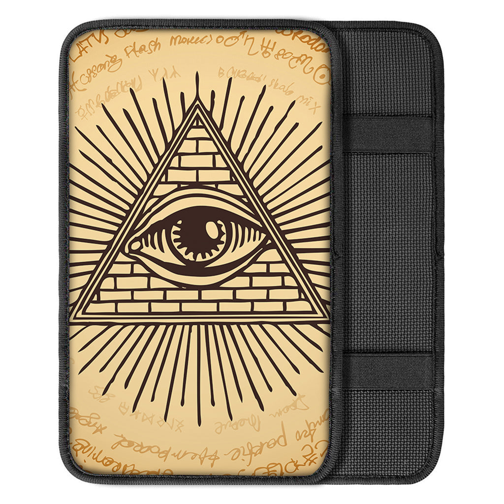Illuminati Eye Print Car Center Console Cover
