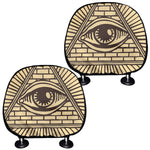 Illuminati Eye Print Car Headrest Covers