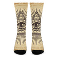 Illuminati Eye Print Crew Socks