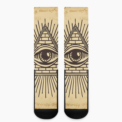 Illuminati Eye Print Crew Socks