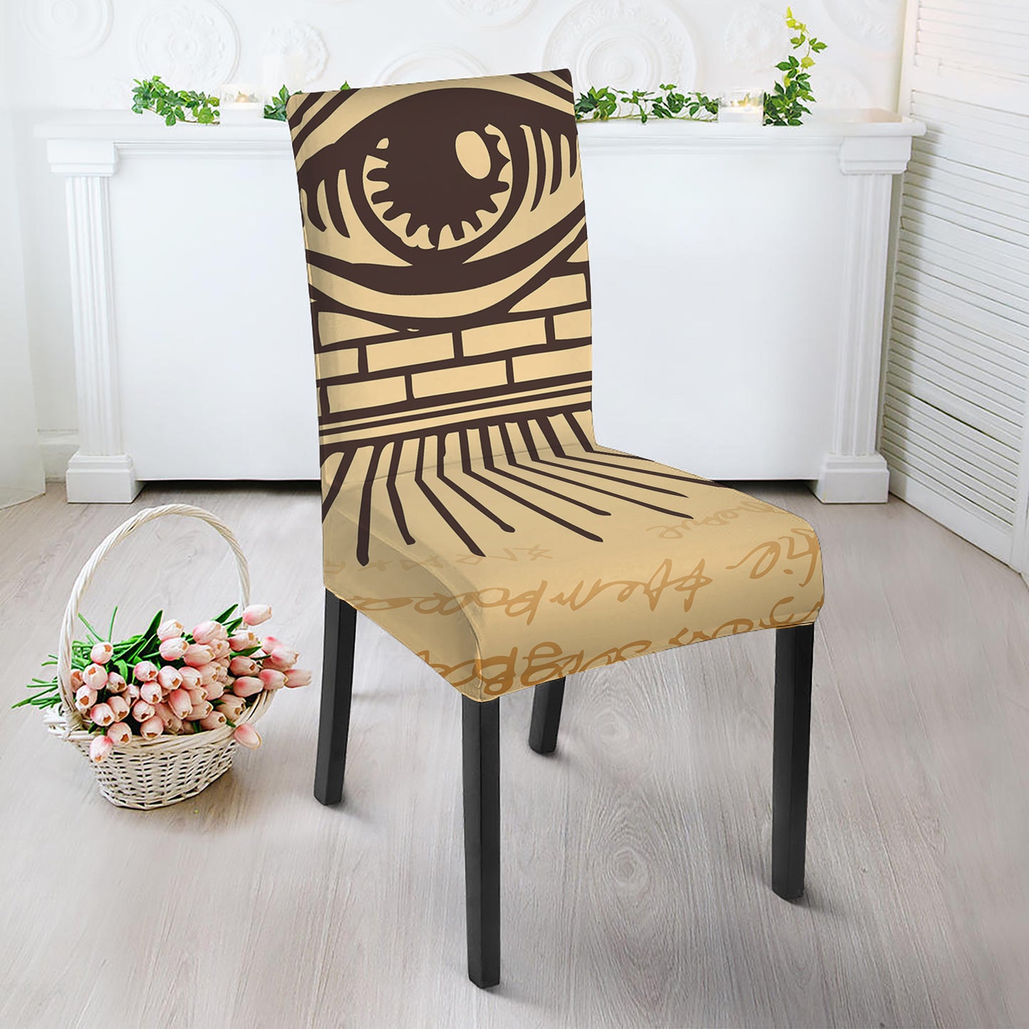 Illuminati Eye Print Dining Chair Slipcover