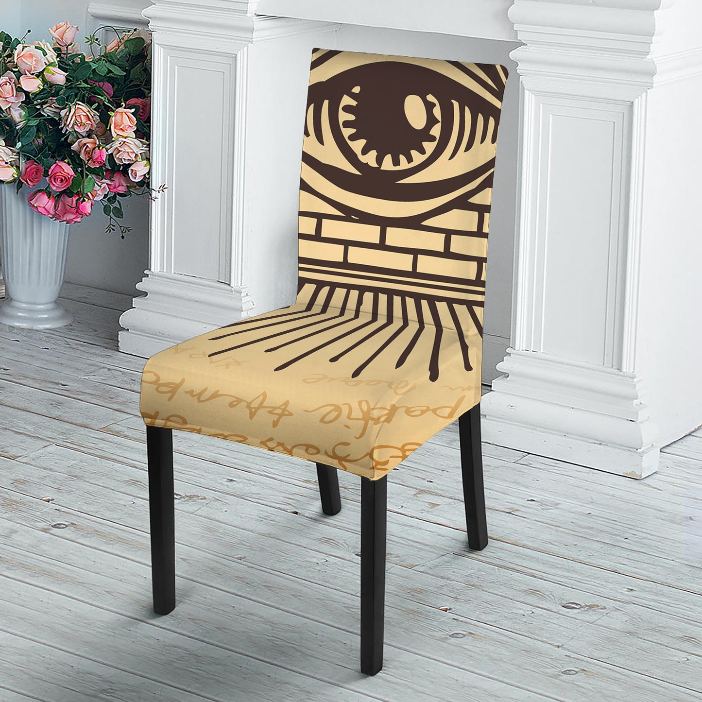 Illuminati Eye Print Dining Chair Slipcover