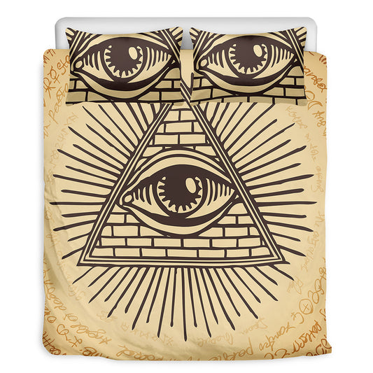Illuminati Eye Print Duvet Cover Bedding Set